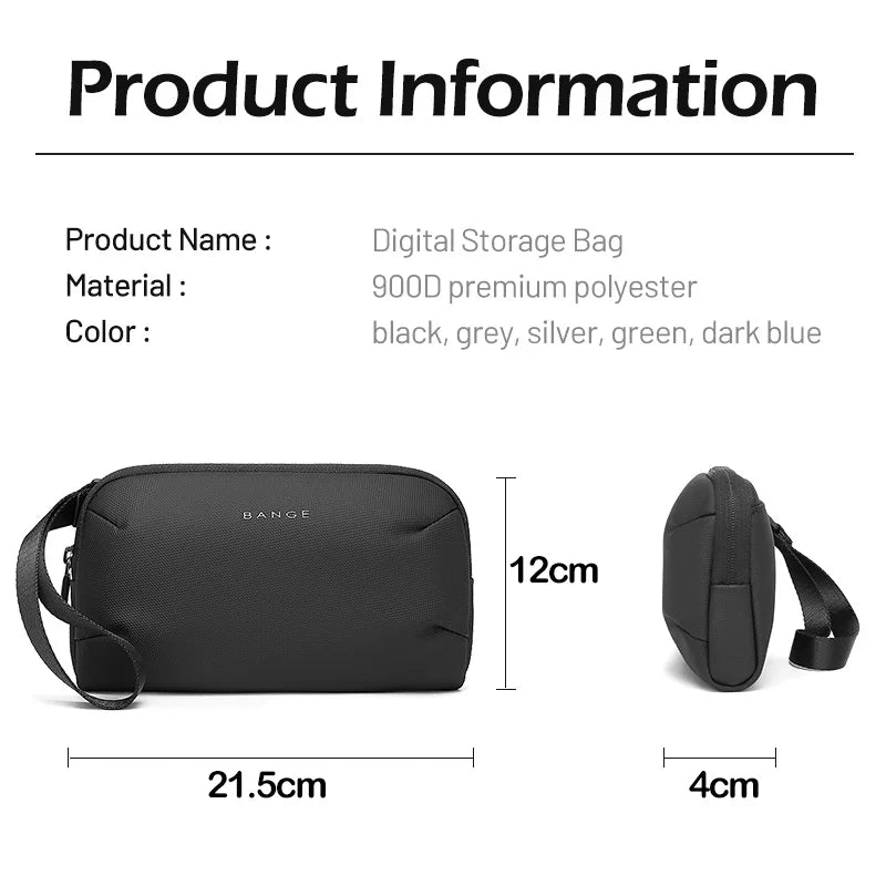 BANGE Digital Portable Organizer Case for Headphones Travel Closet Storage Bag YKK Zipper Accessories Charger Data Cable USB Bag