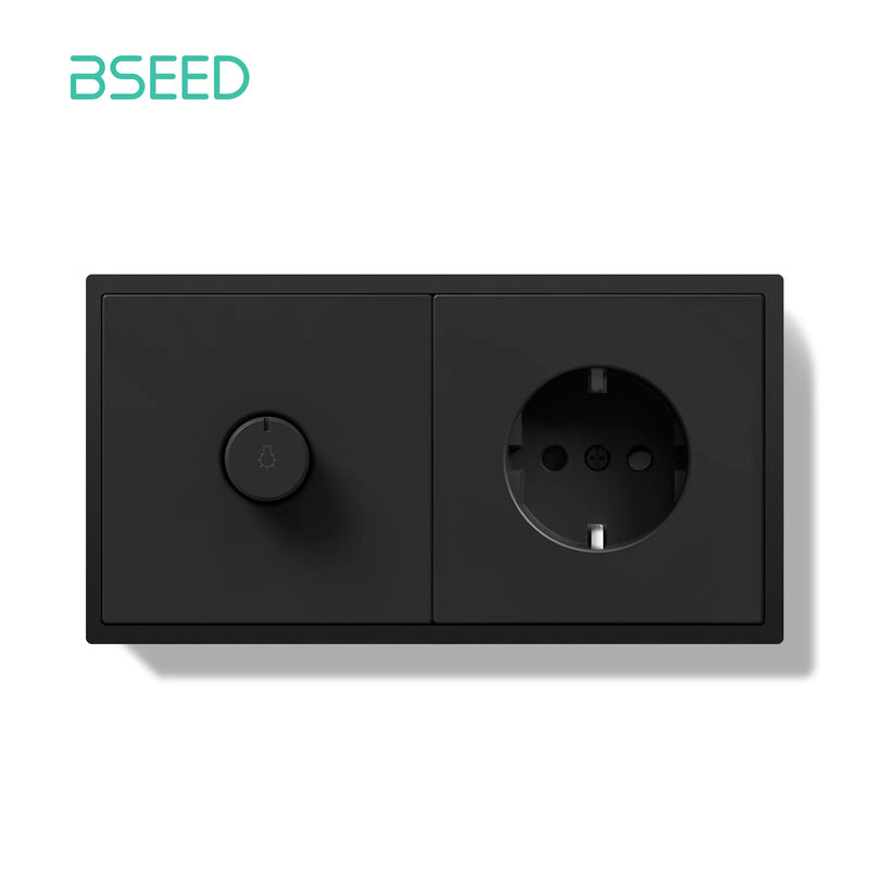 BSEED Light Dimmer Switch Rotary Knob Dimmer Switch Adjustable Brightness Controller Plastic Frame Button LED Bulb Dimmer Switch