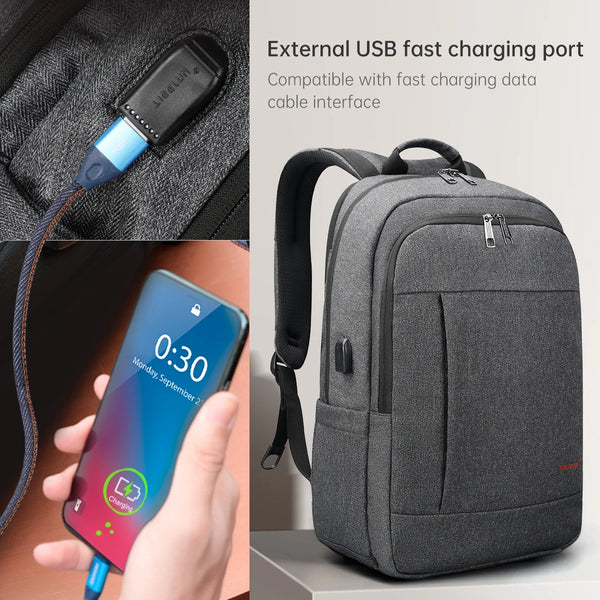 Tigernu Business Laptop Backpack Anti Theft Water Repellent USB Charging For Business Travel Daily Commute