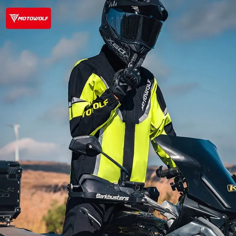 ឈុតអាវភ្លៀងជិះម៉ូតូ MOTOWOLF អាវការពារទឹក ការពារព្យុះភ្លៀង អាវសម្រាប់ជិះលេងក្នុងពិធីជួបជុំ ការពារភ្លៀងសម្រាប់អ្នកជិះតែម្នាក់