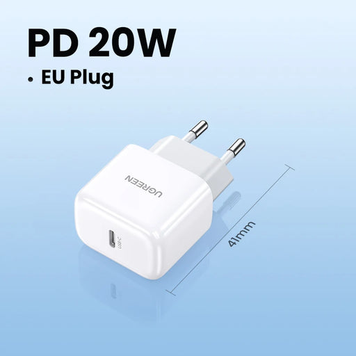 UGREEN Quick Charge 4.0 3.0 QC PD Charger 20W QC4.0 QC3.0 USB Type C Fast Charger for iPhone 15 14 13 12 Xiaomi Phone PD Charger Mini EU 20W CHINA
