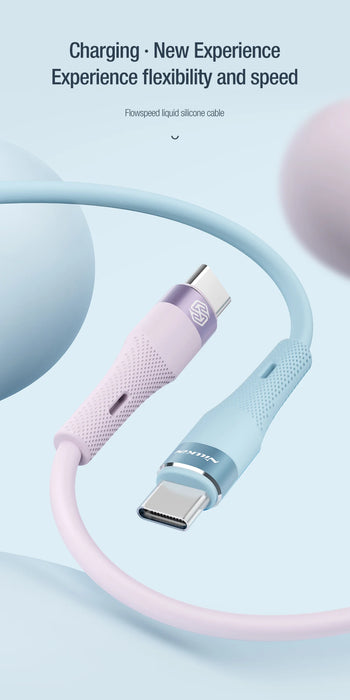 NILLKIN PD 60W USB C Cable Type C To Type C Fast Charging Cable For Samsung Xiaomi Huawei POCO liquid Silicone Cable