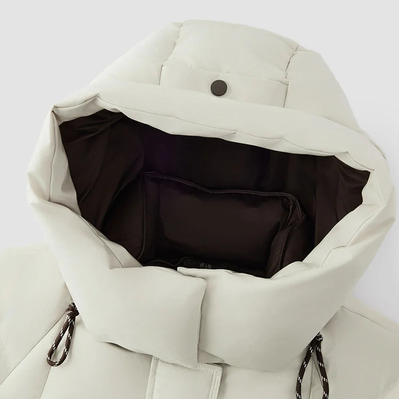 Semir Women Down Jacket Long Length 90 Percent Down Fill Color Block Versatile Street Style 2026 New Winter Daily Wear