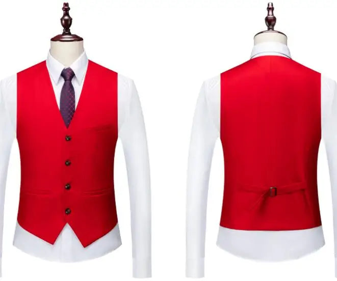Asian Size Men's Sleeveless Vest, Single-breasted V-neck Vests Jacket, 26 Colors Can Choose From Waistcoat.