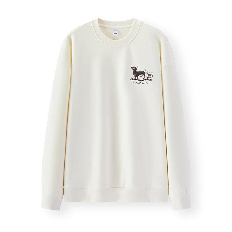 Semir Men Fleece Sweatshirt Fleece Lined Loose Fit Crew Neck Vintage Style Graphic Print 2026 New Winter Daily Wear