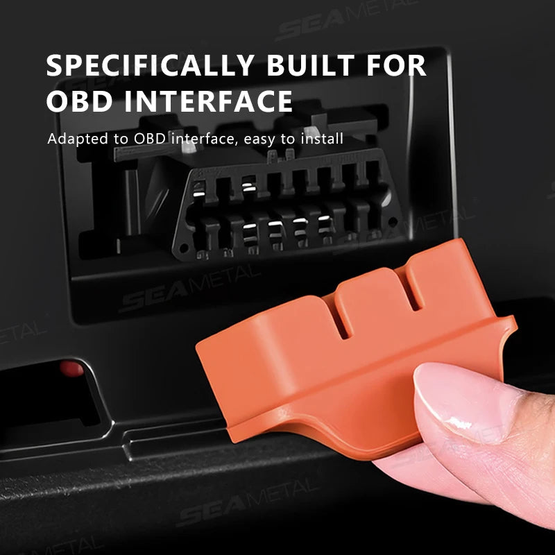 SEAMETAL Silicone Car OBD Port Dust Cover Handle Design OBD Port Lock Protector Sleeve Caps Waterproof Dustproof Car Accessories