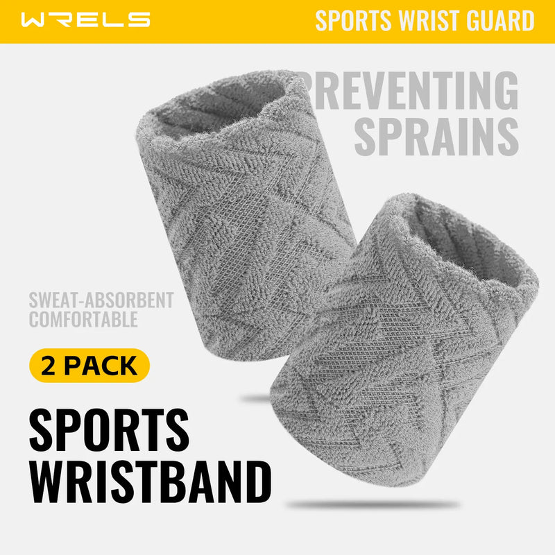 WRELS Sweatbands Wristbands Absorbent Breathable Quick Dry Elastic Soft Tennis Basketball Gym Fitness Training Sports Wrist Band