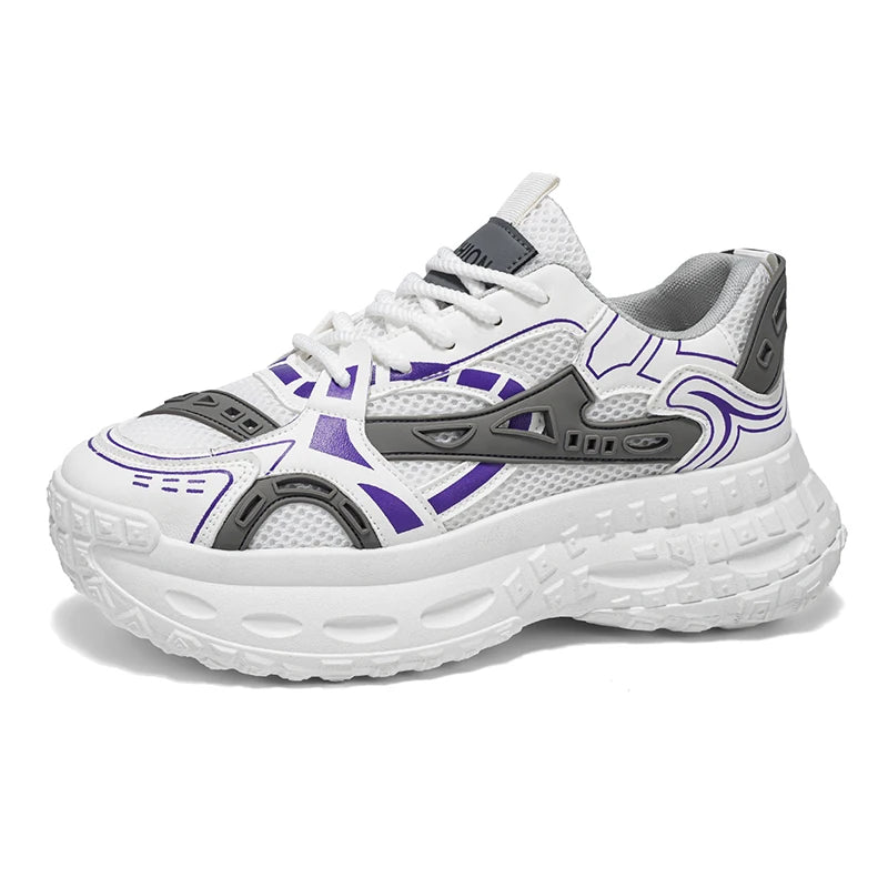 Chunky sneakers four seasons mesh breathable casual outdoor running fashion students speed light soft sole non slip sports shoes
