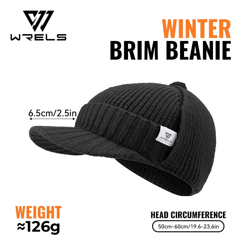 WRELS Winter Earflap Beanie Warm Knit Hat Fleece Lined Thermal Thickened Windproof Cold Weather Outdoor Ski Cycling
