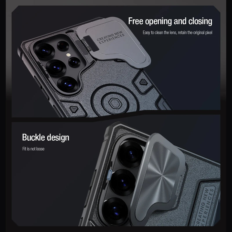 NILLKIN For Samsung Galaxy S25 Ultra Magsafe Case Armor Prop Magnetic Wireless Charging Hard Back Cover For Samsung S25 Ultra