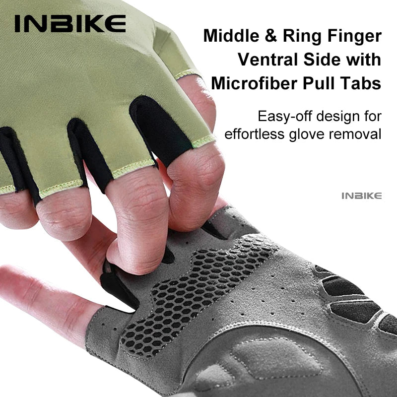 INBIKE Clearance Sale! Men's Cycling Gloves Half Finger Padded for Road Mountain Bike Gloves Summer Riding Bicycle Gloves Gear