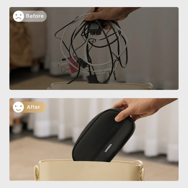 UGREEN Storage Bag Case Organizer Bag S/M Size for Earphone USB Cable Cell Phones Charger PC Digital Laptop Accessories Bag