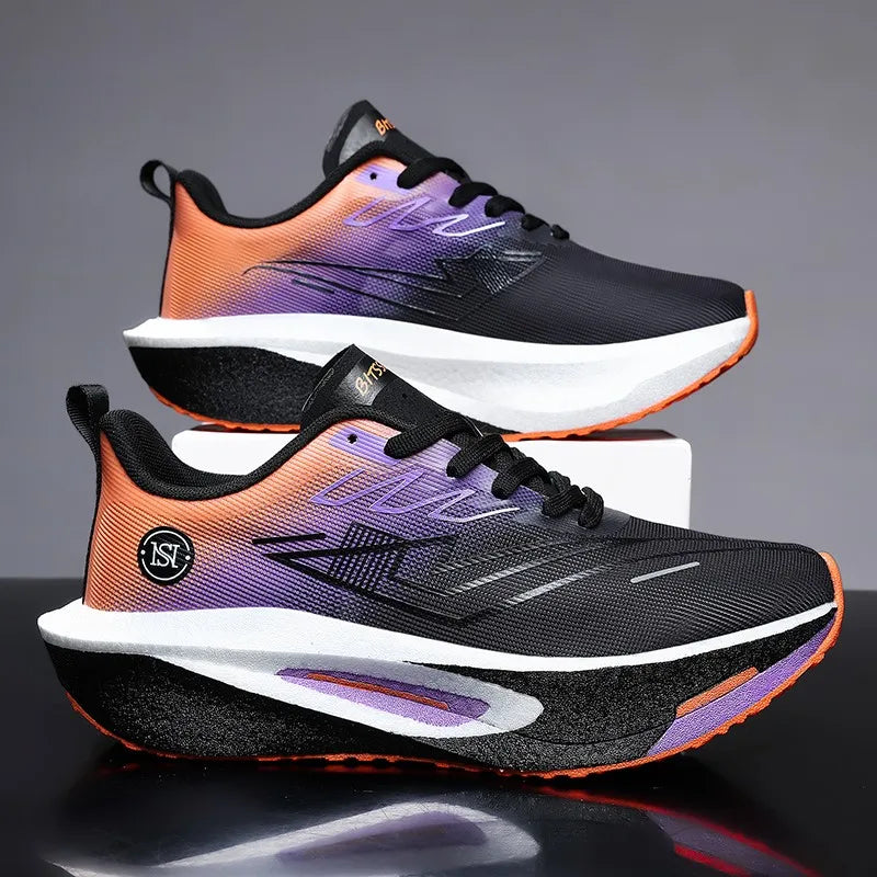 Men Women light running shoes four seasons thick sole outdoor casual racing sneakers couple fashion breathable speed sports shoe