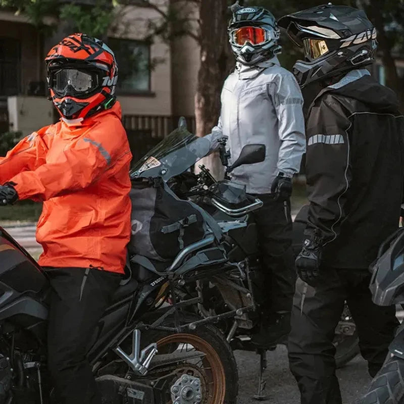 ឈុតអាវភ្លៀងជិះម៉ូតូ Motowolf ការពារទឹកជ្រាប ការពារខ្យល់ ខោអាវភ្លៀងបែក ឈុតភ្លៀងសម្រាប់ពាក់ក្រៅផ្ទះ ម៉ូតូ និងម៉ូតូ ការពារភ្លៀង