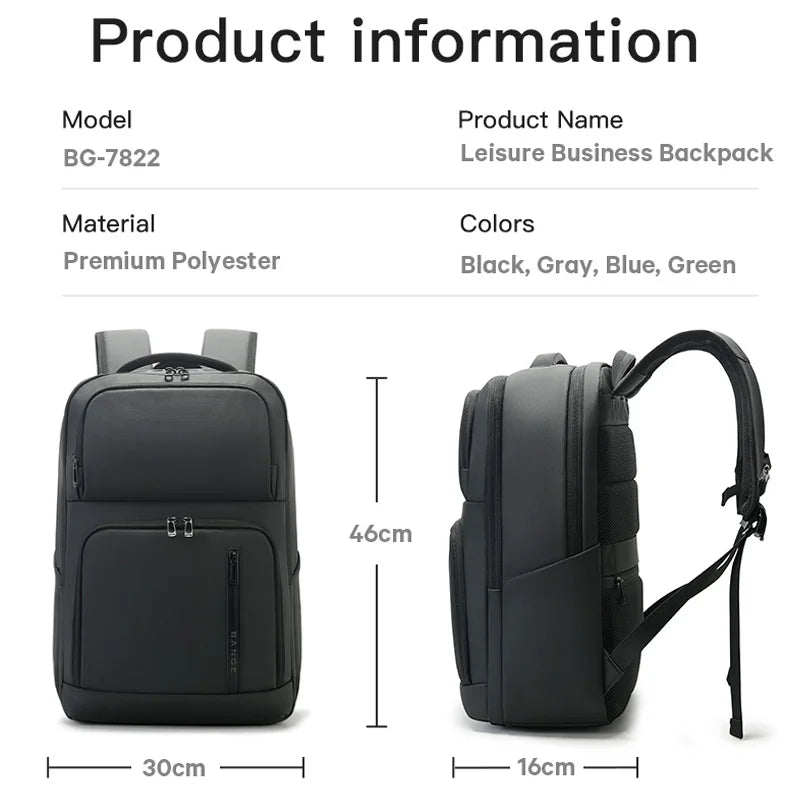 BANGE New Arrival Large Capacity Daily 15.6 inch Lightweight Waterproof Business Laptop Men Backpack for Men Teenager School Bag