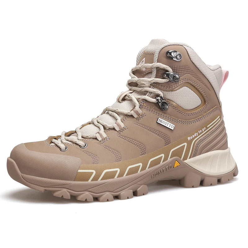 HUMTTO Waterproof Boots Women Luxury Designer Hiking Shoes for Womens Outdoor Climbing Trekking Sneakers New Leather Ankle Boots