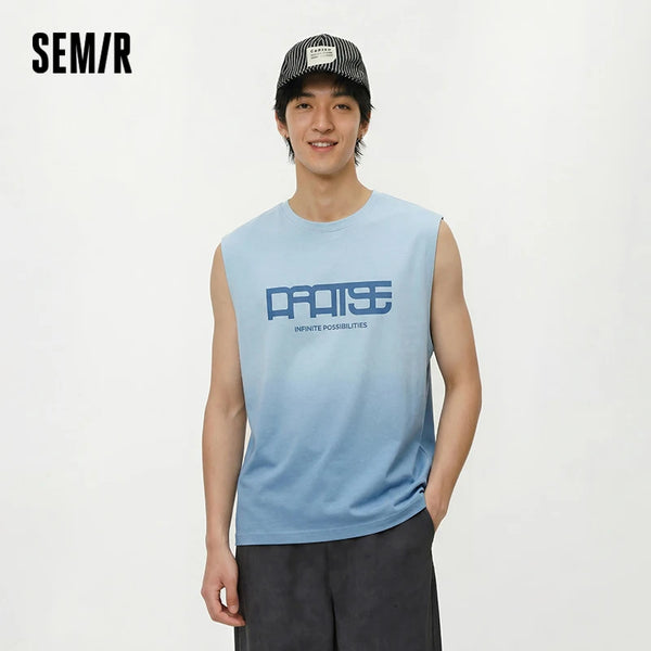 អាវកាក់បុរស Semir ឆ្នាំ ២០២៦ ដៃខ្លី កប្បាសសុទ្ធ បោះពុម្ពអក្សរ ពណ៌ប្រផេះ អាវប៉ាក់ កមូល ស្មាធំទូលាយ ធម្មតា ទន់ ពាក់ប្រចាំថ្ងៃ