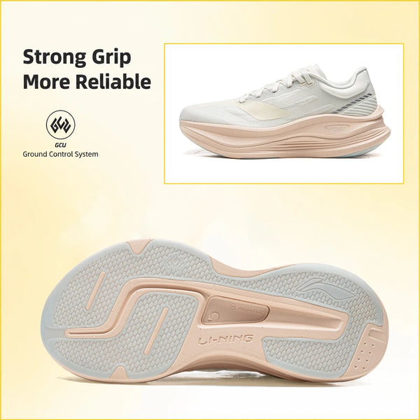 ស្បែកជើងរត់ Li-Ning សម្រាប់នារី YUEYING 5 PRO Optimized Cushion ជាមួយប្រអប់ម្រាមជើងធំទូលាយ SUPER BOOM LiNing Reflective Sneakers ARHW002