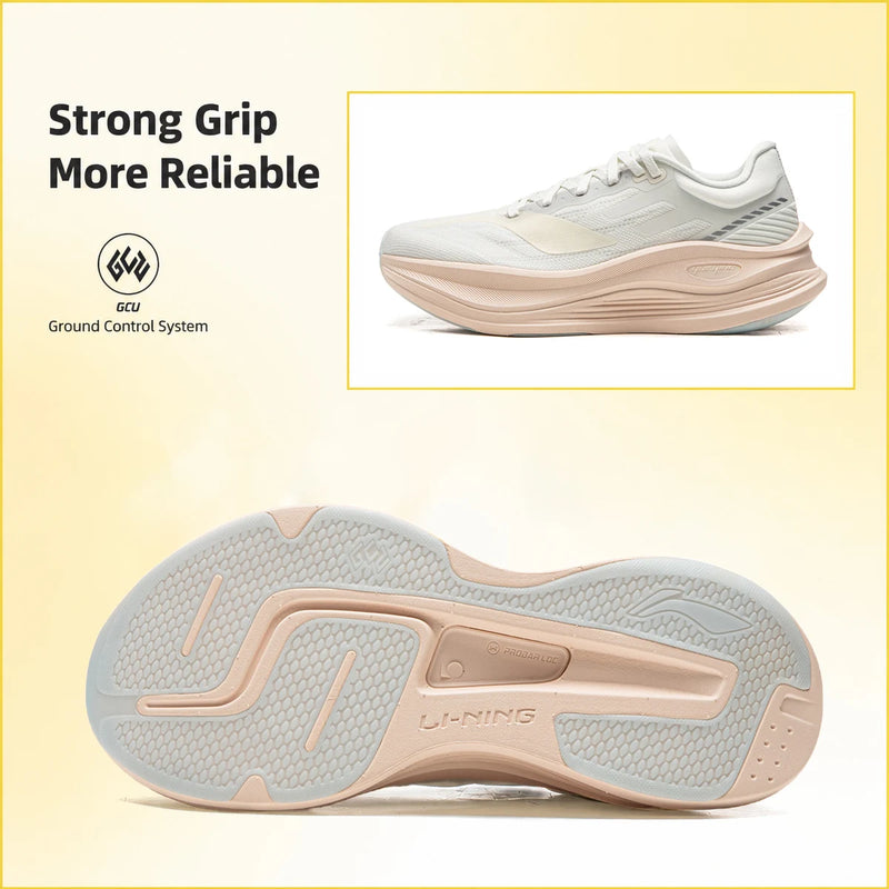 ស្បែកជើងរត់ Li-Ning សម្រាប់នារី YUEYING 5 PRO Optimized Cushion ជាមួយប្រអប់ម្រាមជើងធំទូលាយ SUPER BOOM LiNing Reflective Sneakers ARHW002