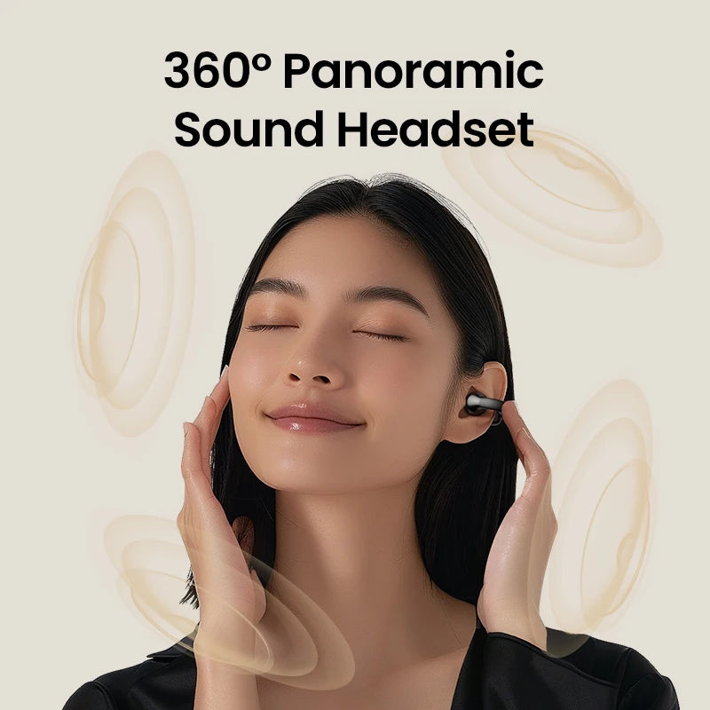 UGREEN Open Ear Clip Wireless Earbuds Bluetooth Sports Earphones Headphones in Mic with Earhooks & Ear Hook