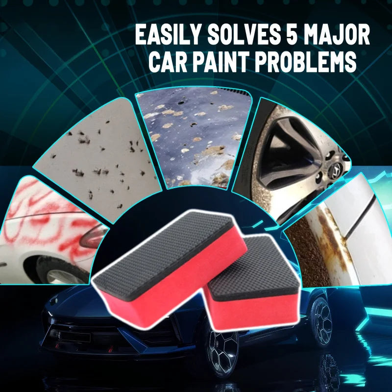 1~3pcs Nano Magic Clay Sponges Automotive & Multi-Surface Cleaning Natural Sponge, Cushion Foam & Anti-Slip EVA Car wash sponge