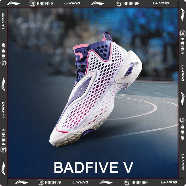 ស្បែកជើងបាល់បោះបុរស Li-Ning BADFIVE V ក្រៅផ្ទះ SUPER BOOM Cushion LIGHT FOAM PLUS ស្បែកជើងប៉ាតា LiNing ឆ្លុះបញ្ចាំងពន្លឺ ABFV025