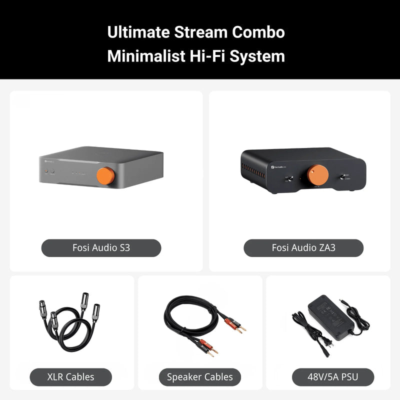Fosi Audio S3 HiFi Music Streamer ប៊្លូធូស 5.3 AKM4493SEQ DAC Preamp ឧបករណ៍ចាក់តន្ត្រីបណ្តាញ ឆបគ្នាជាមួយ AirPlay2, Google Cast