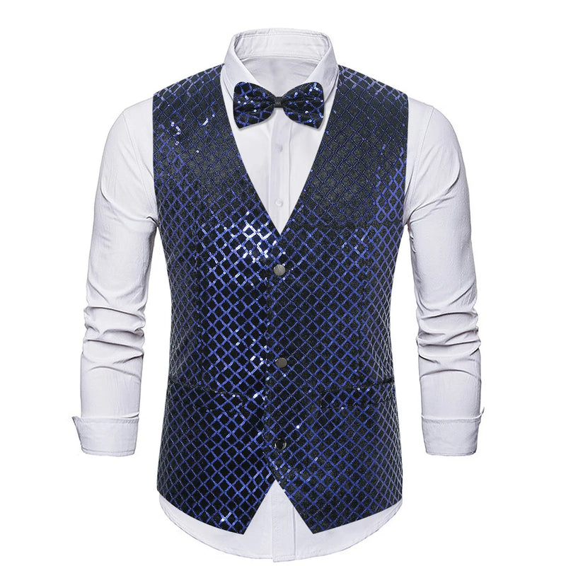 2026 Men's Green Sleeveless Vest Jacket, Single Breasted V-Neck Waistcoat, Red Blue Silver Purple Optional, Europe Size Vests