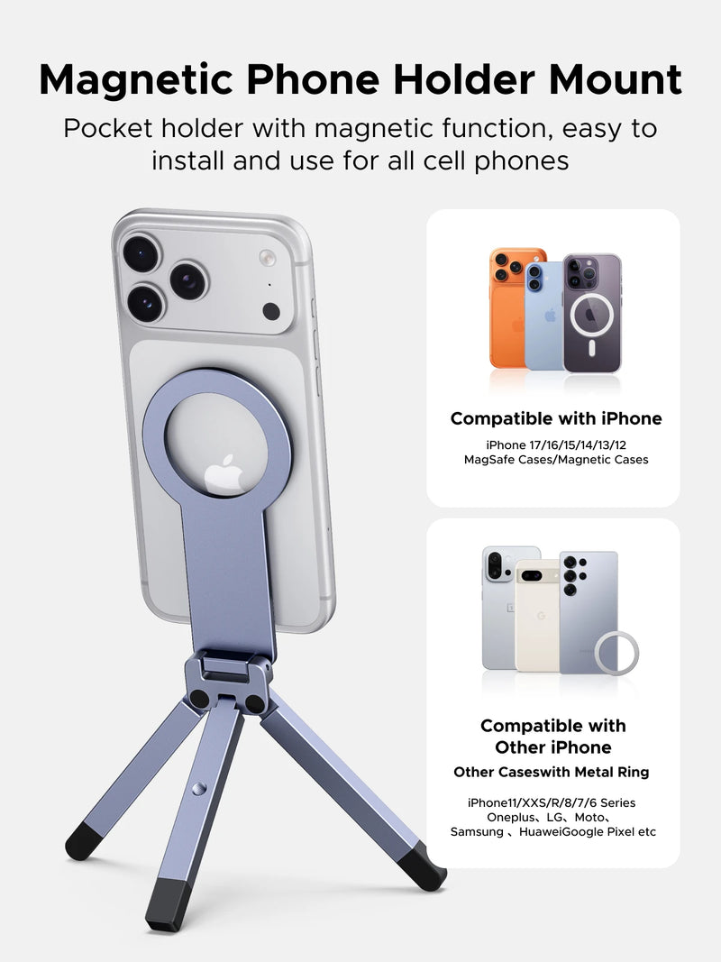 UGREEN Magnetic Phone Tripod for Magsafe Tripod 360° Rotating Travel Phone Holder Stand For iPhone 17 16 Pro Samsung S26  Xiaomi