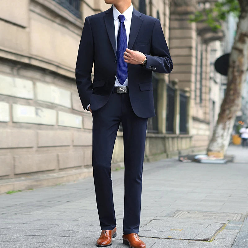 2026 New Men's Black Formal Suit 3-Piece, Business/Office Jackets and Vests Paired with Trousers. (M-10XL)