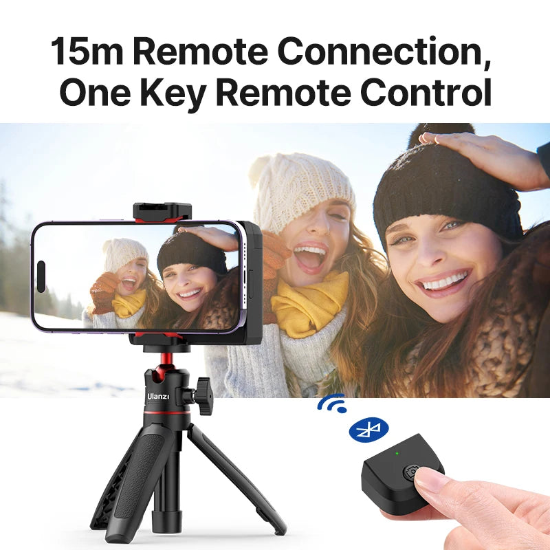 ដៃកាន់ថតរូប Selfie ស្មាតហ្វូន Ulanzi CG02 ឥតខ្សែ ប៊្លូធូស ជាមួយពន្លឺបំពេញ 5500k ជាឧបករណ៍រក្សាលំនឹងរូបថតកាមេរ៉ា