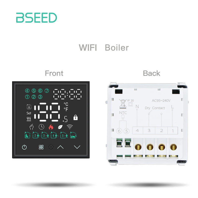 BSEED M1 WIFI Thermostat Room Temperature Controller Electric Floor Smart Water Heating Boiler DIY Parts Wall Socket Glass Frame