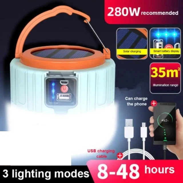 ភ្លើង LED ថាមពលខ្ពស់សម្រាប់បោះតង់ អំពូលភ្លើងអាចសាកបានតាម USB ចង្កៀងតង់ក្រៅផ្ទះ ចង្កៀងចល័ត ភ្លើងសង្គ្រោះបន្ទាន់ ភ្លើងសម្រាប់ឡើងភ្នំ BBQ