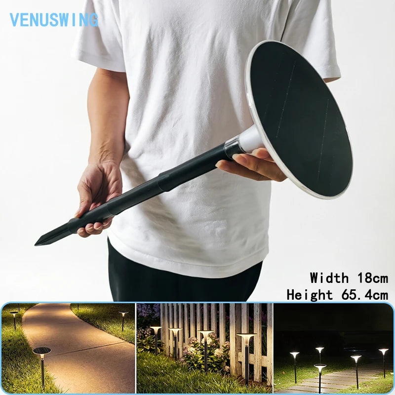 ភ្លើងសូឡា ៨០LED ចង្កៀងស្មៅសូឡាភ្លឺខ្លាំង ចង្កៀងរាងមូលសូឡាក្រៅផ្ទះ ចង្កៀងផ្លូវរាងជារង្វង់ការពារទឹកសម្រាប់ផ្លូវដើរក្នុងទីធ្លាខាងក្រោយផ្ទះ