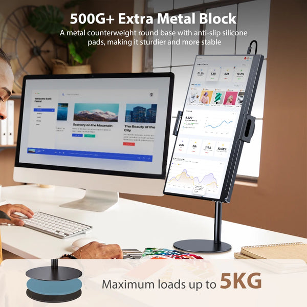 ជើងទ្រម៉ូនីទ័រចល័ត UPERFECT UStand D6 សម្រាប់ដាក់លើថេប្លេតទំហំ 13.3 អ៊ីញ - 17.3 អ៊ីញ ជើងទ្រម៉ូនីទ័រធ្ងន់ ជើងទ្រធំទូលាយ ជាមួយជើងទ្រទំហំ 4.7 អ៊ីញ - 17 អ៊ីញ