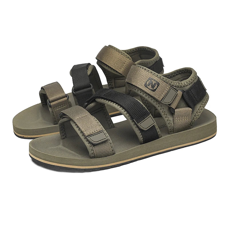 Mens Gladiator Sandals Adjustable Open Shoes Rome Style Summer Casual Flat Sandal Breathable Hook&Loop Plus Big Size 50 51 52