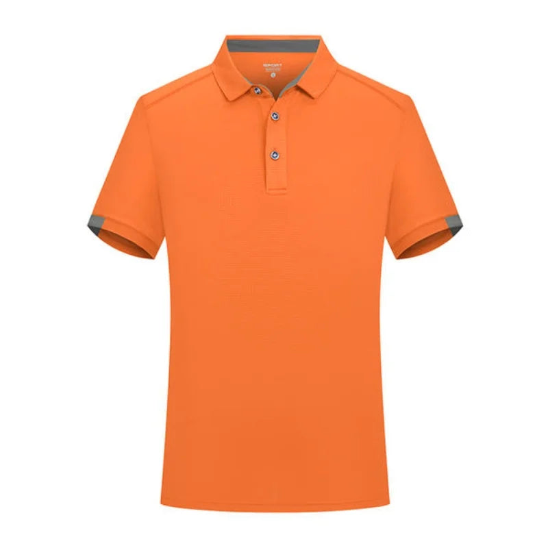 Quick-drying grid Fabric Men's short-sleeved Summer polo shirt  custom logo team cloth   light and breathable  sport business