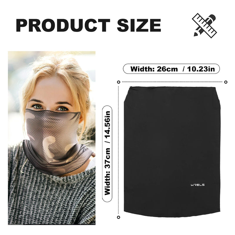WRELS Breathable Sun Protection Face Mask Ice Silk Sunscreen Mask Outdoor Cycling Face Cover Solid Color Neck Wrap UV Protection