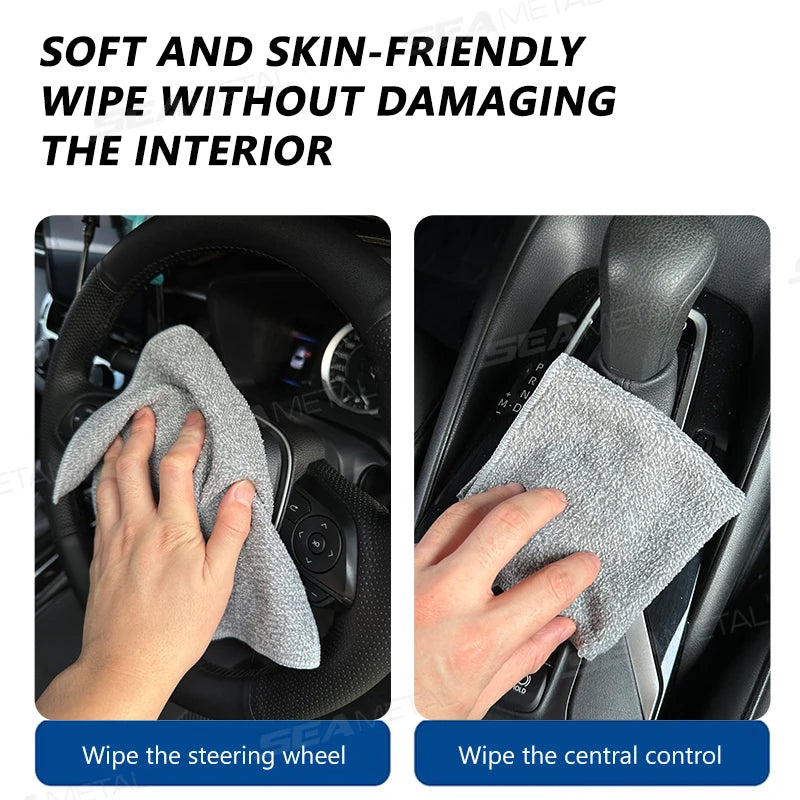 SEAMETAL 5/10pcs Microfiber Cleaning Cloths Lint Free Car Cleaning Towel Cloths Reusable Towels Absorbent for Car Home Cleaning