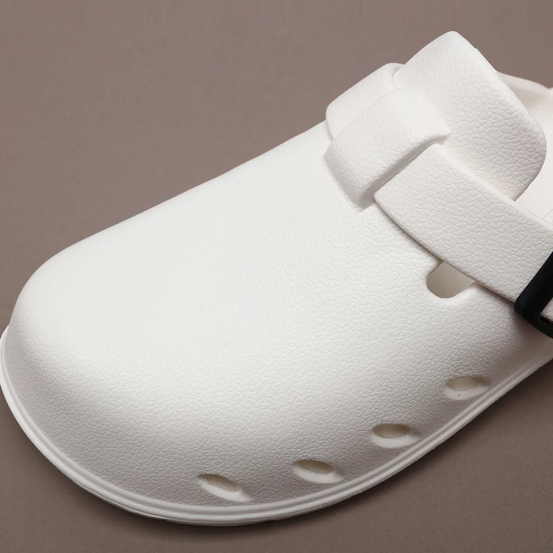 Summer Mens Cover Toes Sandals Men Breathable Soft Rubber Sandals Slippers Lightweight Big Size 46 47