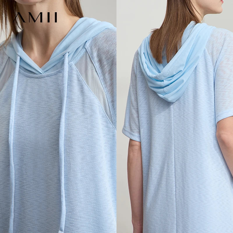 រ៉ូប Amii Minimalism សម្រាប់នារី រដូវក្តៅ ឆ្នាំ២០២៥ រ៉ូបការិយាល័យថ្មី ពណ៌សុទ្ធ ស្បៃក្រណាត់ ធម្មតា រលុង ស្រាល ស្រួលពាក់ 12542194