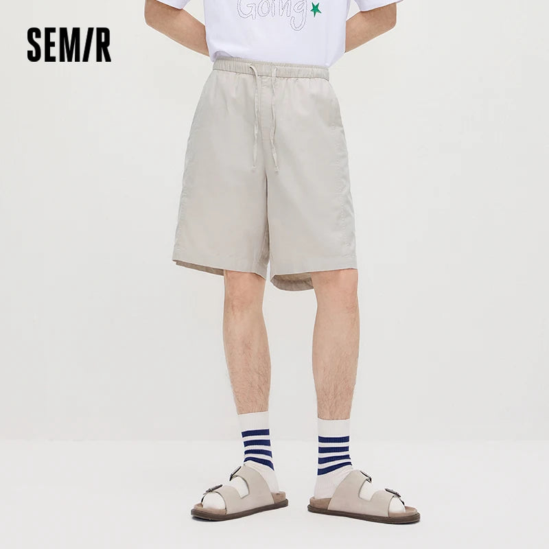 Semir Men Pants Casual Elastic Drawstring Waist Loose Straight Leg Comfortable Soft 2026 Summer Casual Daily Wear Top