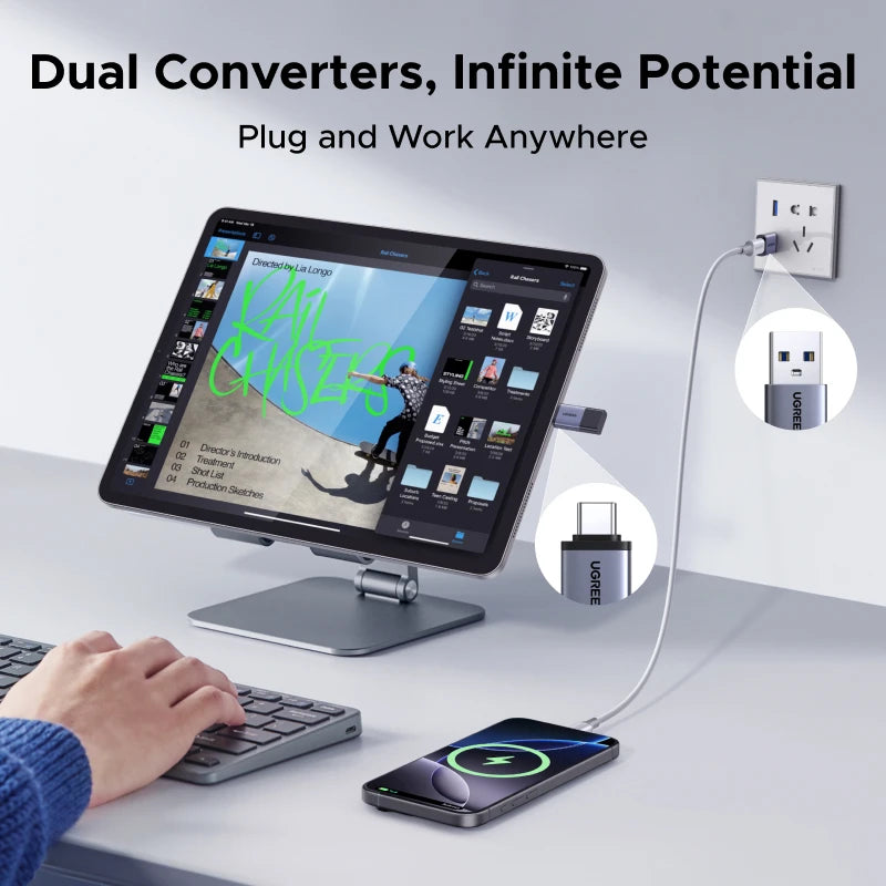 UGREEN USB 3.1 OTG Adapter 4 Pack USB A Male to USB C Female Cable Converters For Macbook Samsung S10 Huawei USB To Type-c OTG