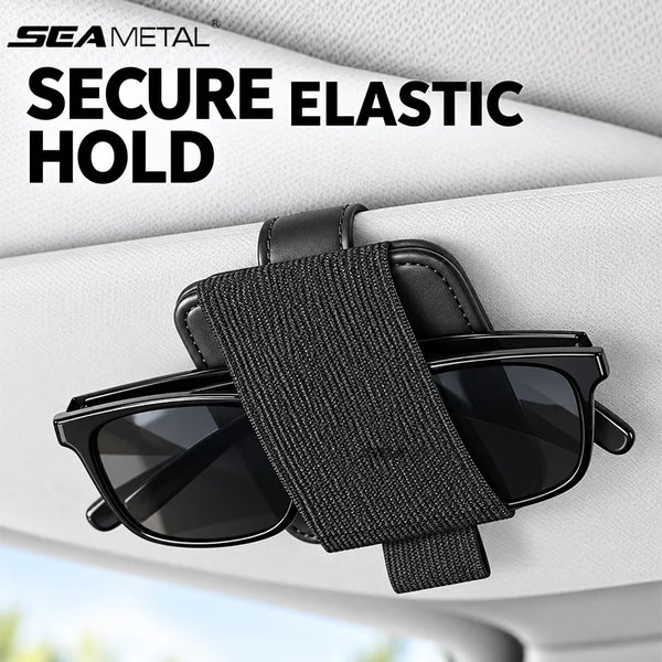 SEAMETAL Car Sun Visor Sunglasses Clip Holder Elastic Eyeglasses Hanger Card Ticket Organizer Pen Holder for Car Accessories