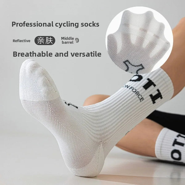 WRELS 1/2/3 Pairs Cycling Socks Fast‑Dry Compression Socks Men Women Arch Support Breathable Bike Riding Running Sports Socks