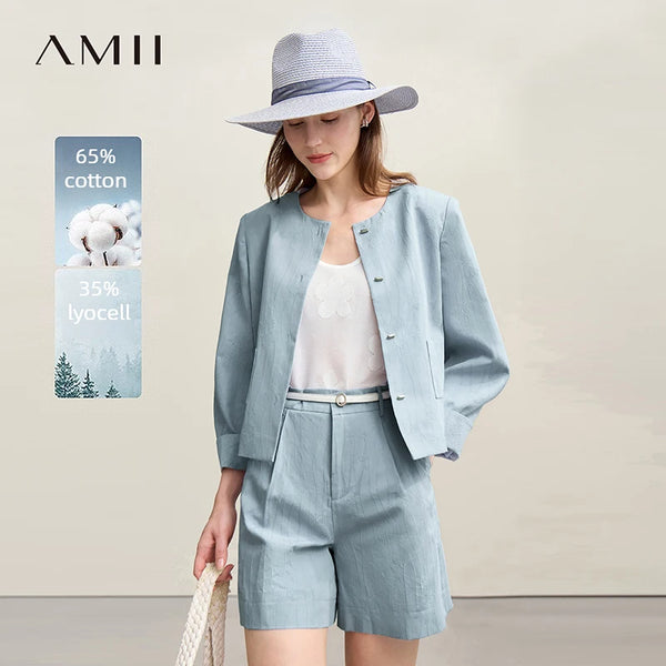 អាវក្រៅ Amii សម្រាប់នារី រដូវស្លឹកឈើជ្រុះ ឆ្នាំ២០២៦ អាវក្រៅកមូល ធ្វើពីដែក ចងខ្សែ កប្បាស Jacquard ថ្មី អាវដៃវែងរលុង រចនាបទ Retro 12641110