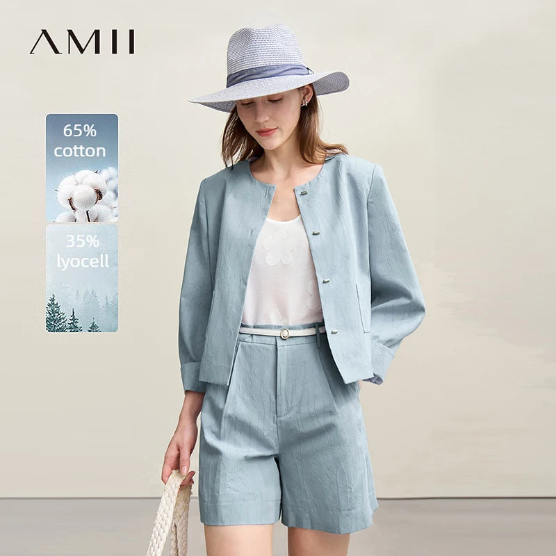 អាវក្រៅ Amii សម្រាប់នារី រដូវស្លឹកឈើជ្រុះ ឆ្នាំ២០២៦ អាវក្រៅកមូល ធ្វើពីដែក ចងខ្សែ កប្បាស Jacquard ថ្មី អាវដៃវែងរលុង រចនាបទ Retro 12641110