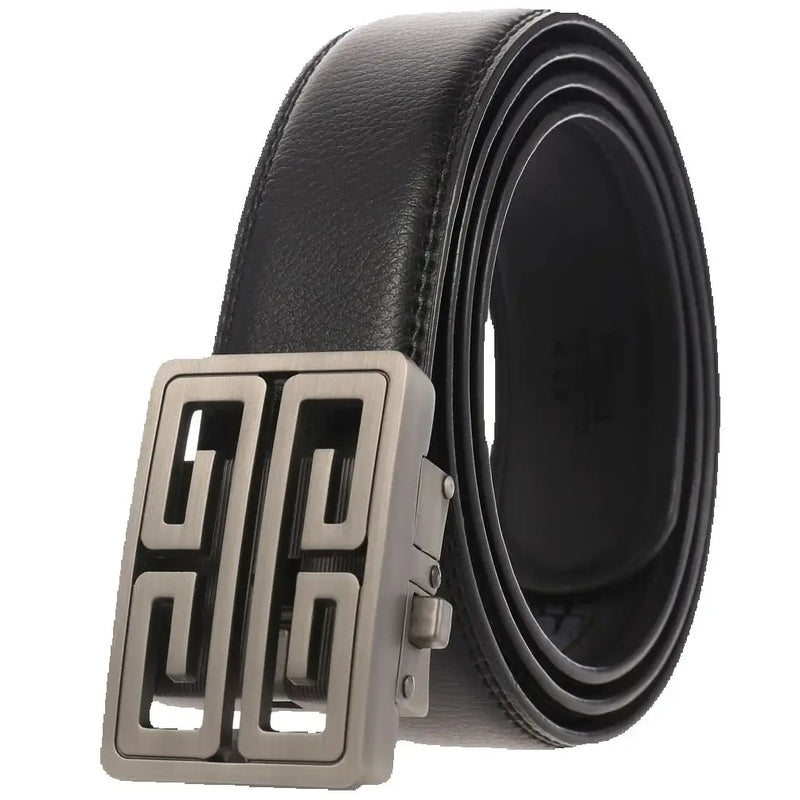 (90cm-200cm) Men's Black Belt, Automatic Buckle Belts, Business Casual Waistband, 90cm-140cm,150cm,160cm,180cm,190cm