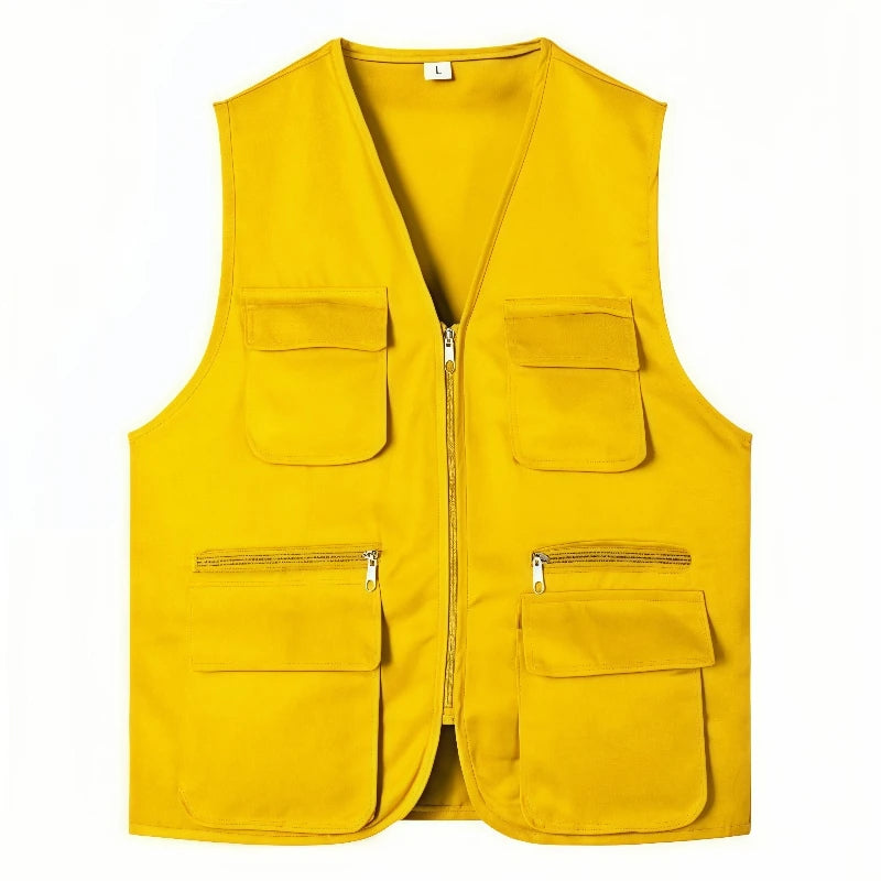 2026 Popular Summer Fishing Vest Multi-Pocket Work and Leisure All-Match High-End Custom Logo Printed Brand Text