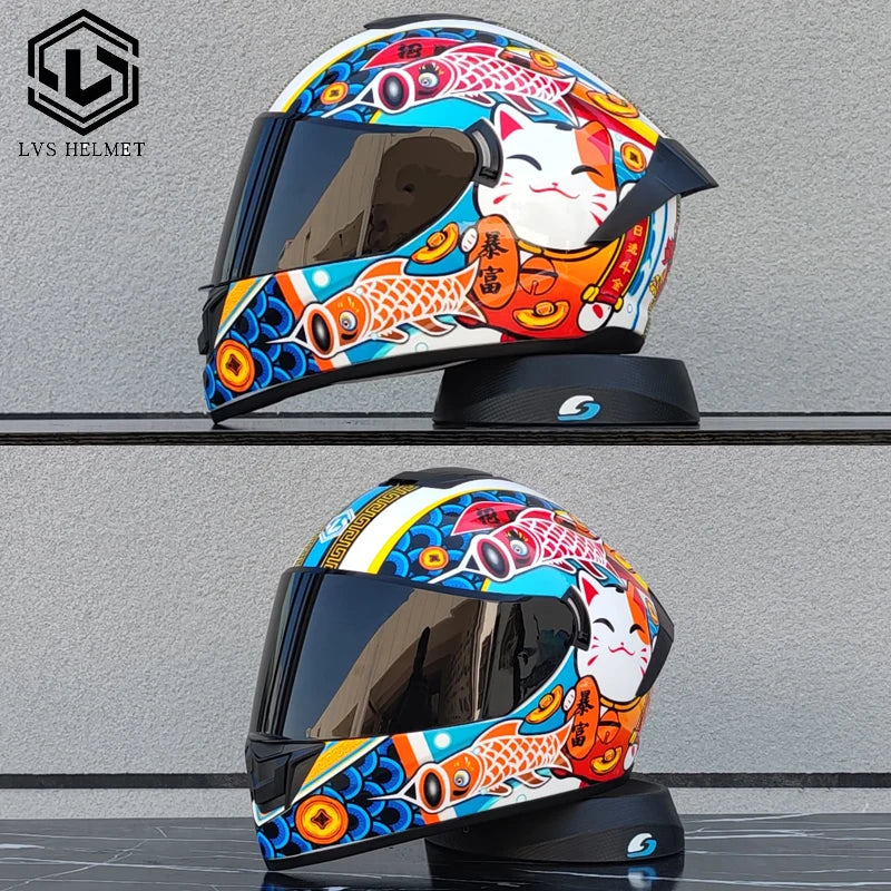 LVS-701 Safety Motorcycle Helmets Full Face Dual Lens Racing Helmet Strong Resistance Off Road Helmet DOT Approved